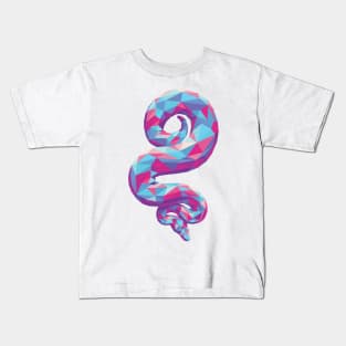 Soft Colorful Geometric Snake Kids T-Shirt